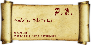 Poós Márta névjegykártya